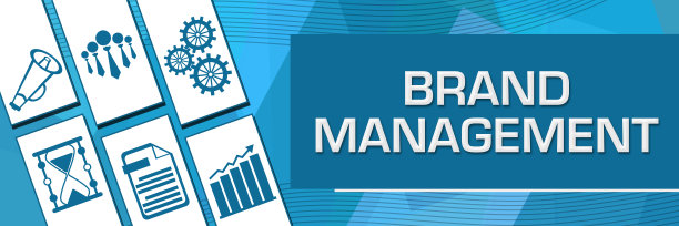 品牌管理随机形状蓝色商业符号背景图片下载