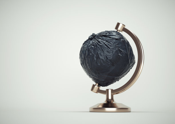 地球仪就像一个垃圾袋。图片下载