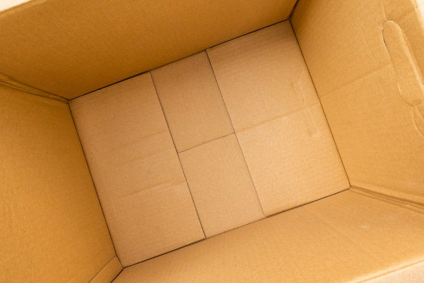 打开空棕色纸板箱背景顶视图图片下载