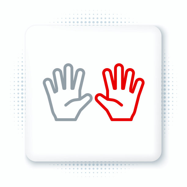 线条医用橡胶手套图标孤立在白色背景上。保护橡胶手套。色彩斑斓的轮廓的概念。向量图片下载