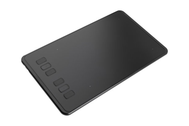 图形平板在一个白色的背景。图形板修饰特写。图片下载