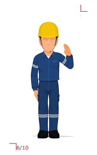 一个产业工人正在举手图片下载