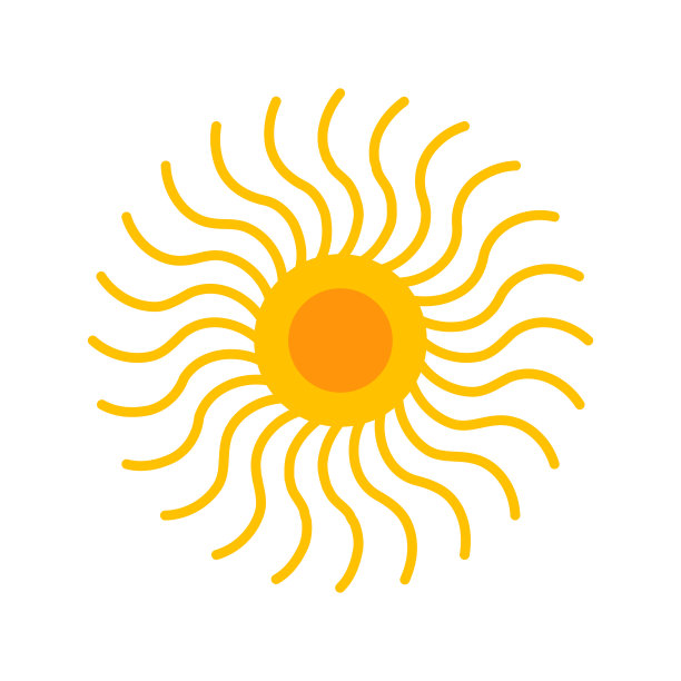黄色太阳图标图片下载