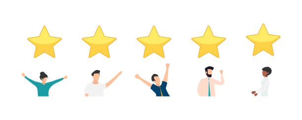 客户反馈，推荐，在线调查的概念。一群人评价客户体验，写评论，留下反馈。客户端,用户满意度。孤立平面矢量图图片下载