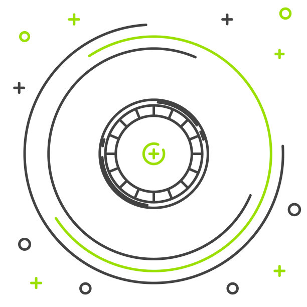 黑色和绿色线赌场轮盘赌轮图标孤立在白色背景。色彩斑斓的轮廓的概念。矢量图图片下载