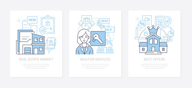 房地产市场-现代线条设计风格条幅集图片下载