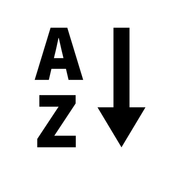 字母排序图标。箭头和字母矢量。图片下载