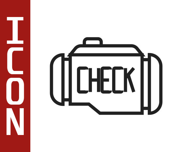 检查引擎图标孤立在白色背景上。向量图片下载