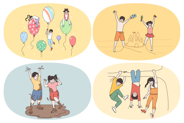 童年快乐与休闲游戏的概念图片下载