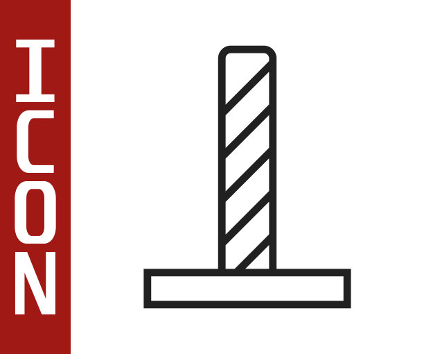 黑线猫抓贴与玩具图标孤立在白色背景。向量图片下载