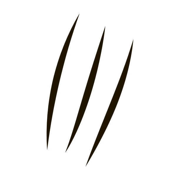 爪子划痕图标孤立在白色背景上。野生动物有几处刻痕。图片下载