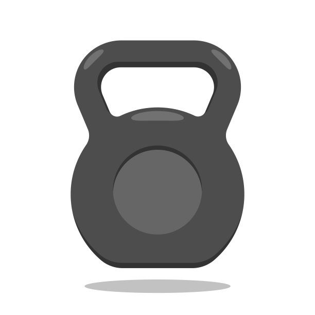 壶铃图标运动和健身符号在白色背景向量图片下载