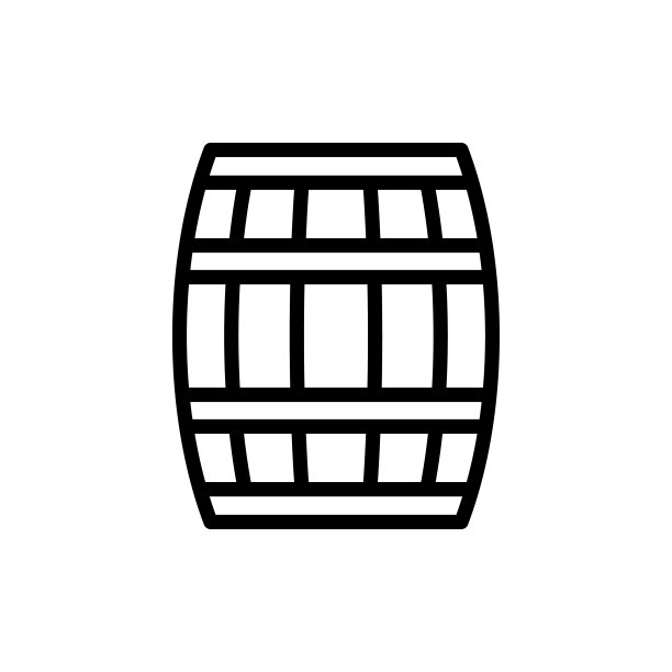 桶图标。黑色轮廓线轮廓。侧视图。向量简单的平面图形说明。白色背景上的孤立物体。隔离。图片下载