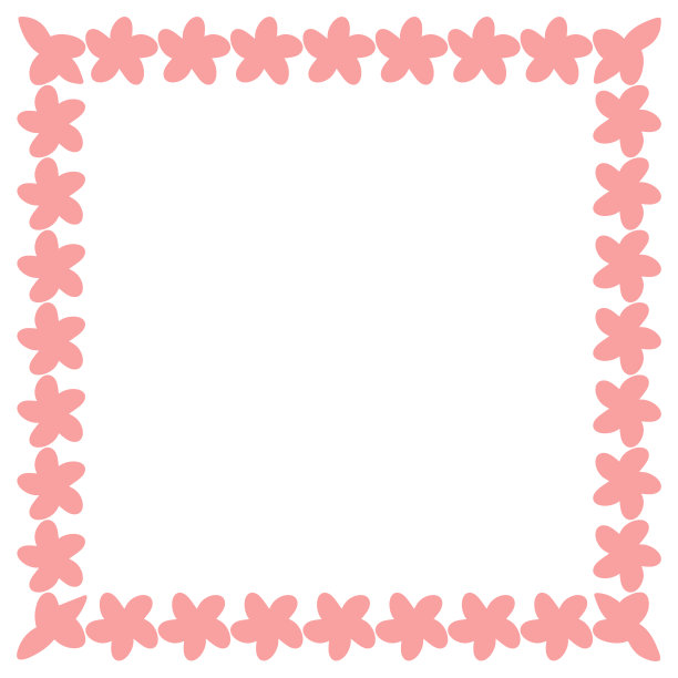 带有粉红色花朵的装饰方形框架图片下载