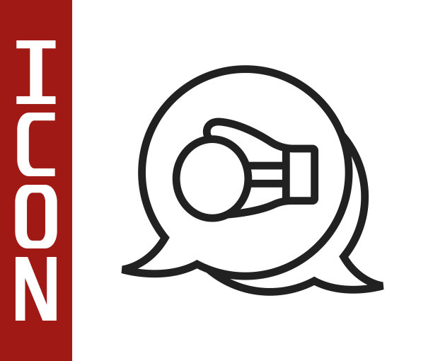 黑色线条拳击手套图标孤立在白色背景上。向量图片下载