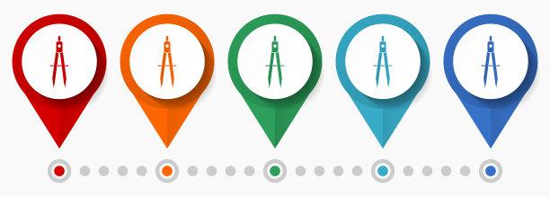 几何，教育概念矢量图标集，平面设计指针，信息图形模板图片下载