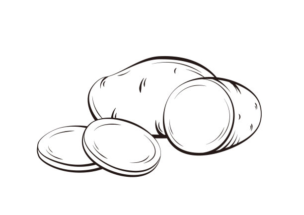 马铃薯黑色简单的线条插图图片下载