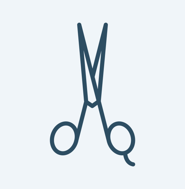 剪子剪影仪器图标在白色背景。头发轿车设计。矢量图图片下载