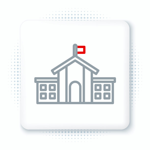 线条美国国会图标孤立在白色背景上。美国华盛顿特区。色彩斑斓的轮廓的概念。向量图片下载