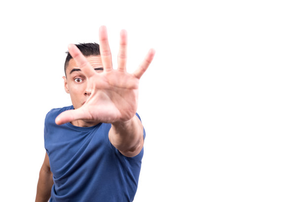 用手做停止手势的人图片下载