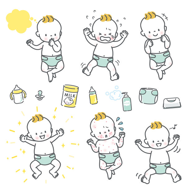 宝宝面部表情插画材料集全身图片下载