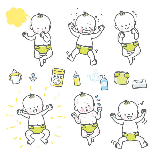宝宝面部表情插画材料集全身图片下载