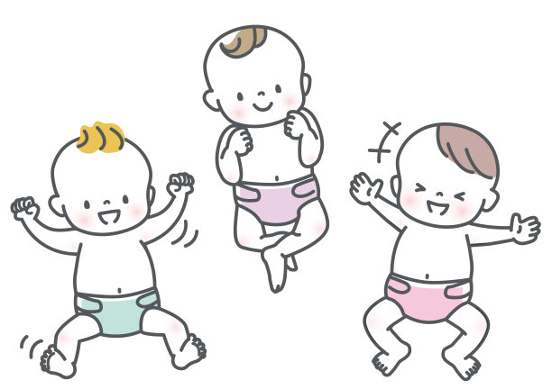 可爱宝宝的全身插画，带着微笑图片下载