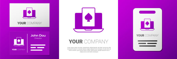 在线扑克桌游戏图标孤立在白色背景上。在线赌场。Logo设计模板元素。向量图片下载