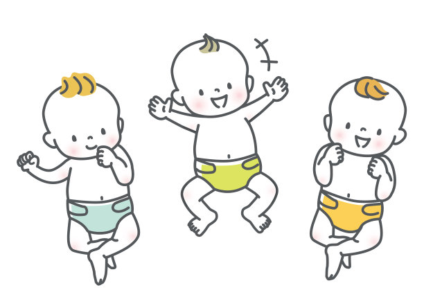 可爱宝宝的全身插画，带着微笑图片下载
