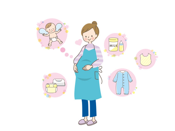 孕妇和婴儿产品开始考虑准备分娩图片下载