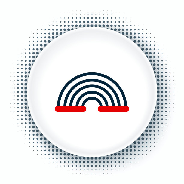 线彩虹图标孤立在白色背景上。色彩斑斓的轮廓的概念。向量图片下载