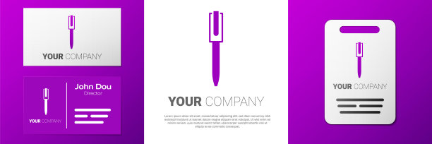 标识笔图标孤立在白色背景上。Logo设计模板元素。向量图片下载