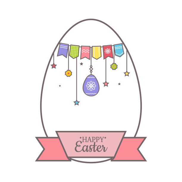 彩蛋形状的复活节贺卡图片下载
