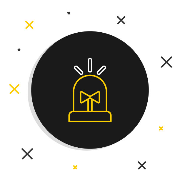 线闪光警报图标孤立在白色背景上。紧急闪光警报。色彩斑斓的轮廓的概念。向量图片下载