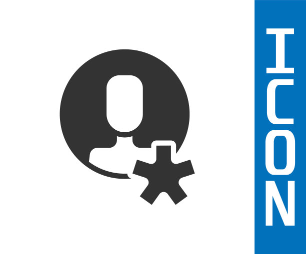 灰色选中的员工图标孤立在白色背景上。头打猎。业务目标或就业。企业人力资源及招聘。向量图片下载