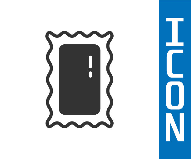 灰色大全长镜子卧室，商店，后台图标孤立在白色背景。向量图片下载