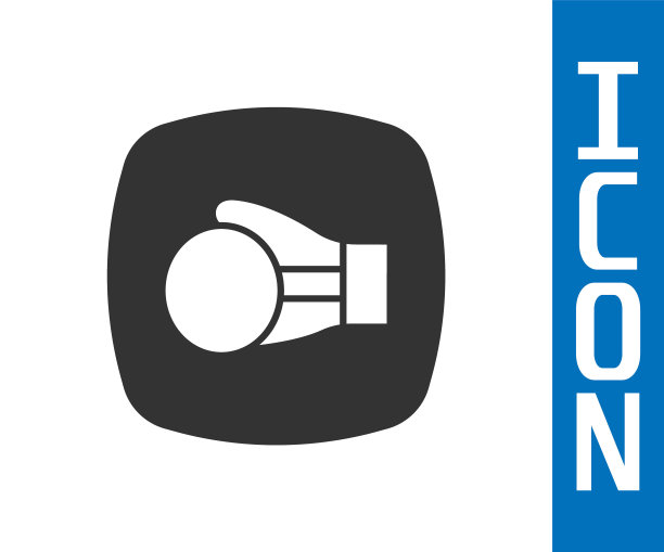 灰色拳击手套图标孤立在白色背景上。向量图片下载