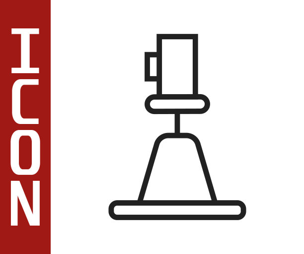 黑线视距仪，经纬仪图标孤立在白色背景上。地质调查、工程测量和研究设备。向量图片下载