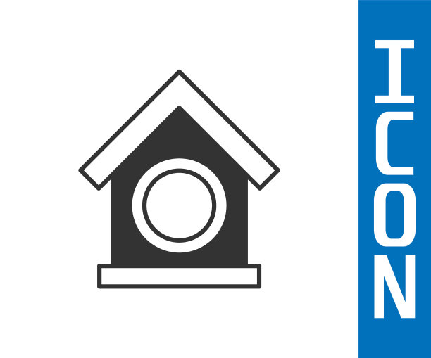 灰狗房子图标孤立在白色背景上。狗窝。向量图片下载