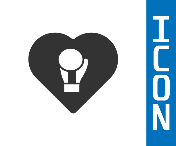 灰色拳击手套图标孤立在白色背景上。向量图片下载