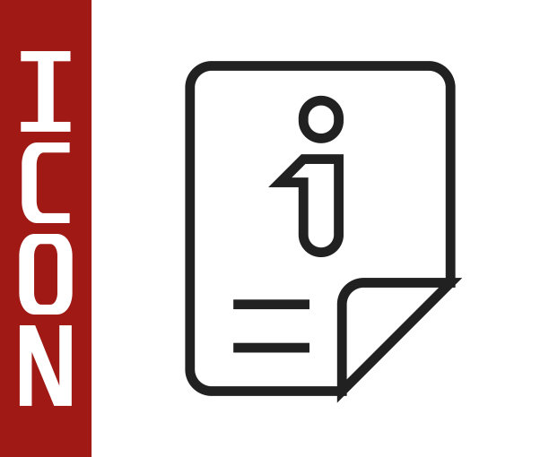 黑线信息图标孤立在白色背景上。向量图片下载