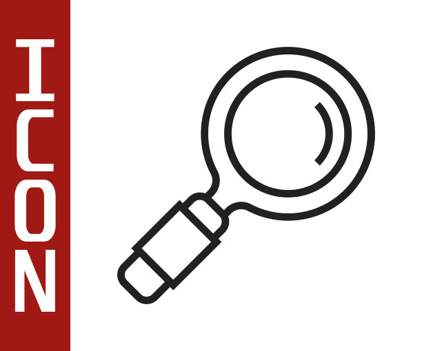 黑线放大镜图标孤立在白色背景上。搜索，聚焦，缩放，商业符号。向量图片下载