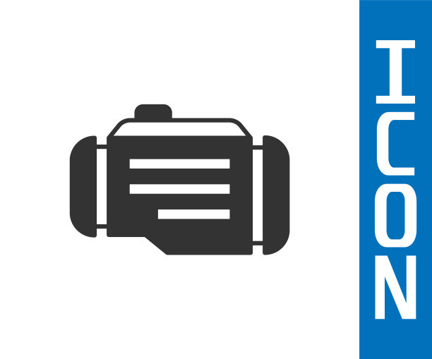 灰色检查引擎图标孤立在白色背景。向量图片下载