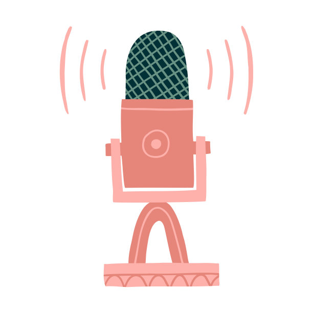 麦克风图标。播客的录音设备。卡拉ok和语音按钮。平面风格的孤立矢量插图图片下载