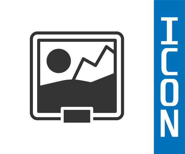 灰色图片图标孤立在白色背景上。向量图片下载