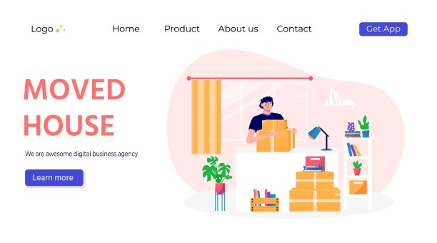 男人搬了新的办公室、家、房子。人们在搬家，用箱子收集物资。人物卡通人物包装物品。年轻同志拆包理念，送货，搬迁，搬家图片下载