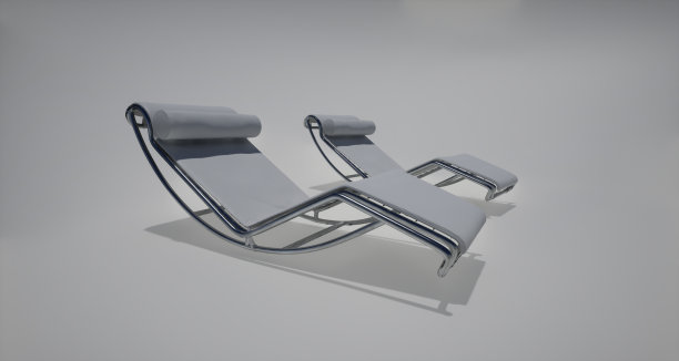 帆布躺椅的3d渲染孤立在白色背景上图片下载