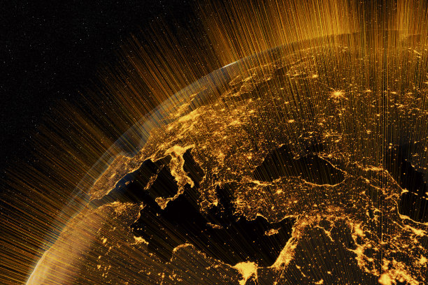 连接数据线的地球仪图片下载