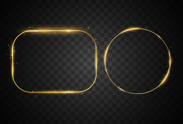 一个金色框架的矢量插图图片下载