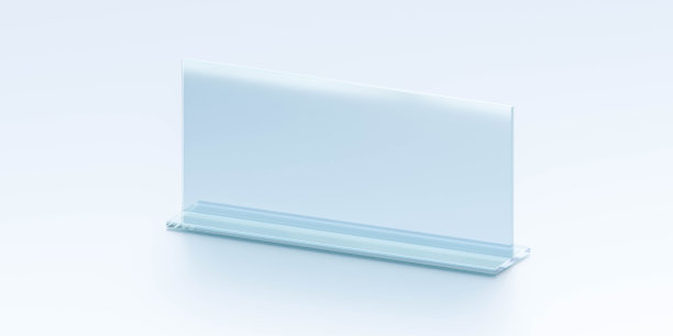 空空白玻璃板板在白色背景3d渲染插图图片下载